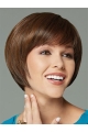 Unique Brown Straight Short Capless Synthetic Women Wigs