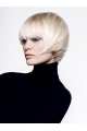 Young Fashion Platinum Blonde Short Bobs Straight Mono Human Hair Women Wigs