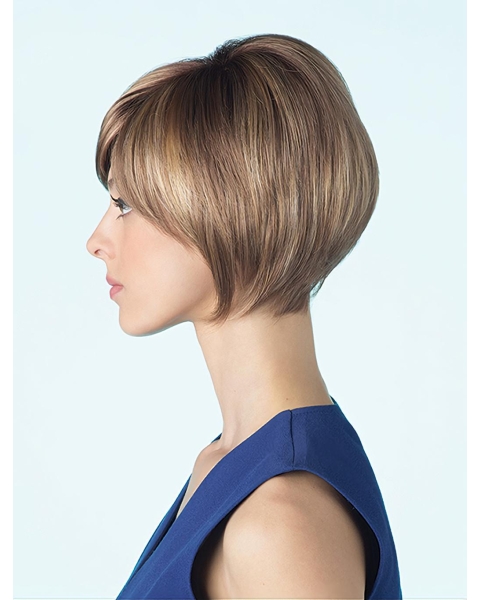 Fantastic Short Straight With Bangs Blonde Synthetic Bobs Amazing Women Wigs