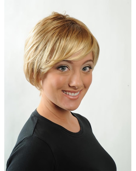 Modern Blonde Straight Short Capless Synthetic Women Wigs