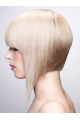 Young Fashion Platinum Blonde Favorite With Bangs White Mono Part Human Wigs