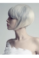 Young Fashion Straight Short Yongthful Cool Capless Grey Synthetic Women Wigs