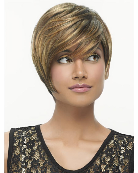 Brown Straight Short Capless Synthetic Tempting Women Wigs