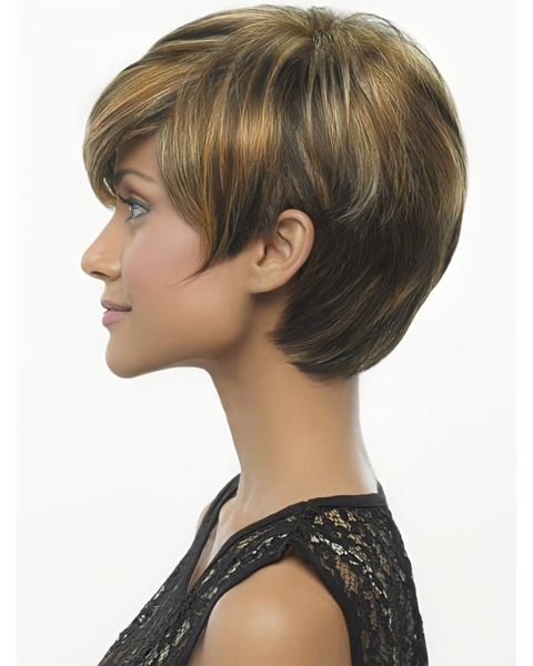 Brown Straight Short Capless Synthetic Tempting Women Wigs