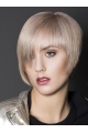 Young Fashion Platinum Blonde Layered Straight Short Capless Synthetic Women Wigs