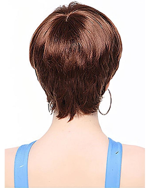 Nice Auburn Boycuts Straight Short Capless Synthetic Women Wigs