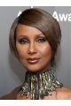 Straight Brown Lace Front Short Bobs Iman Wigs