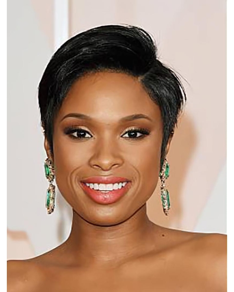 Straight Black Lace Front Short Boycuts Jennifer Hudson Wigs