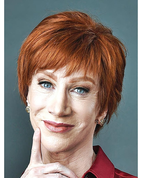 8"  Short Straight Lace Front Synthetic Kathy Griffin Women Wigs