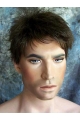 Polite Black Straight Short Capless Synthetic Men Wigs