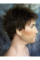 Polite Black Straight Short Capless Synthetic Men Wigs