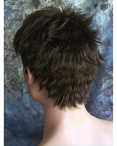 Polite Black Straight Short Capless Synthetic Men Wigs