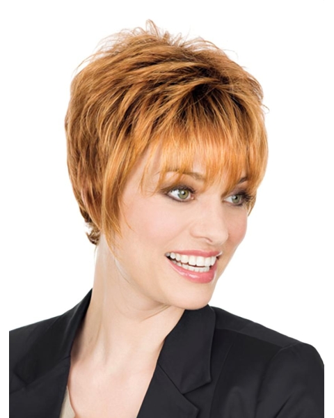 Radiant Blonde Monofilament Straight Short Classic Synthetic Women Wigs