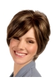 Brown Natural Bobs Straight Short Capless Synthetic Women Wigs