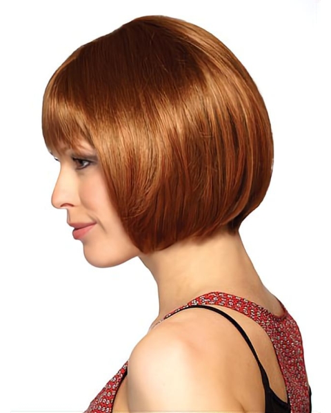 No-fuss Auburn Straight Short Capless Synthetic Women Bob Wigs