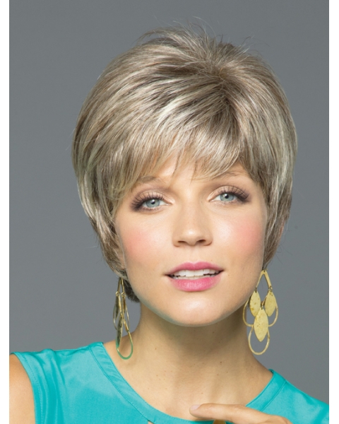 Tempting Straight Short With Bangs Monofilament Synthetic Women Wigs