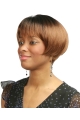 Fashionable Auburn Straight Short With Bangs Capless Synthetic African American Women Wigs