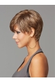 Brown Comfortable Layered Straight Short Capless Synthetic Women Wigs