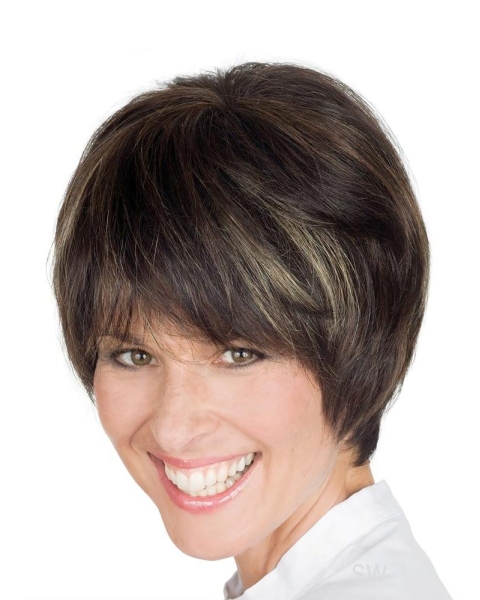 Exquisite Lace Front Straight Short Human Hair Petite Women Wigs