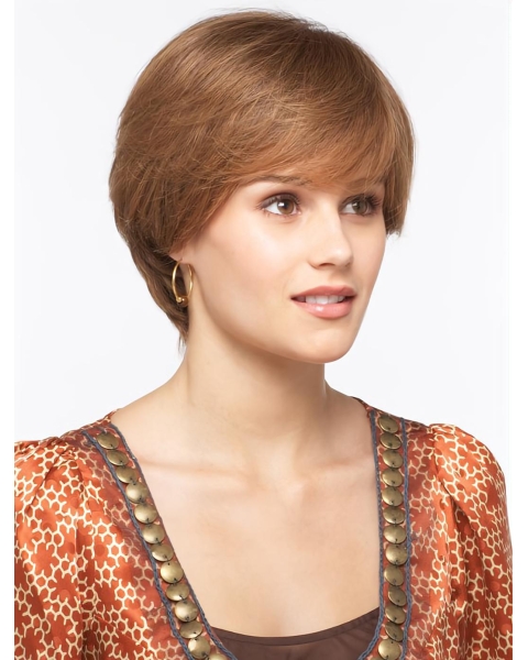 Top Monofilament Straight Short With Bangs Synthetic Women Wigs