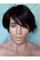 Trendy Black Straight Short Capless Synthetic Men Wigs