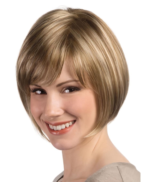 Blonde Straight Short Monofilament Synthetic Women Bob Wigs