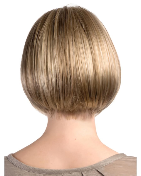 Blonde Straight Short Monofilament Synthetic Women Bob Wigs