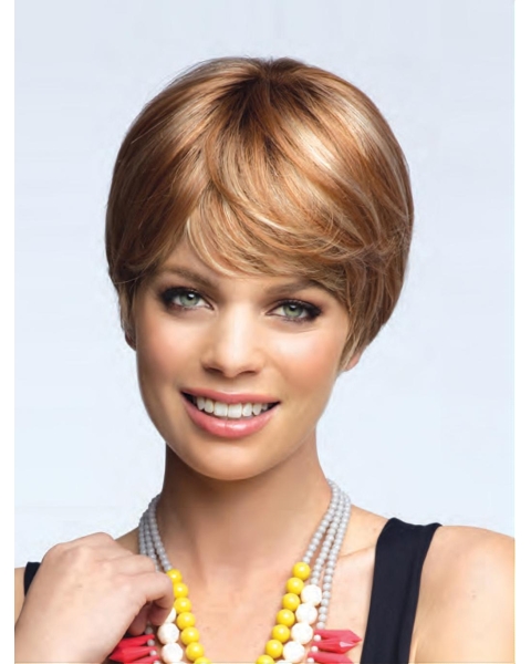 Blonde Straight Short Capless Synthetic Women Wigs