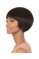 Glamorous Brown Straight Short Capless Human Hair Women African American Wigs