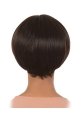 Glamorous Brown Straight Short Capless Human Hair Women African American Wigs