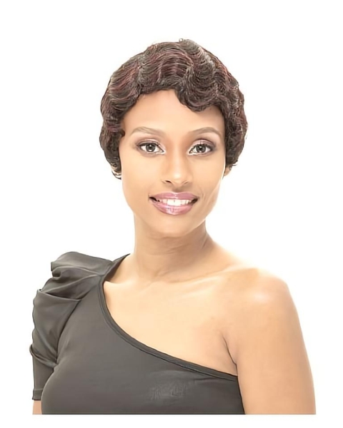 Stylish Brown Straight Short Capless Synthetic African American Women Wigs