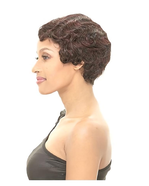 Stylish Brown Straight Short Capless Synthetic African American Women Wigs