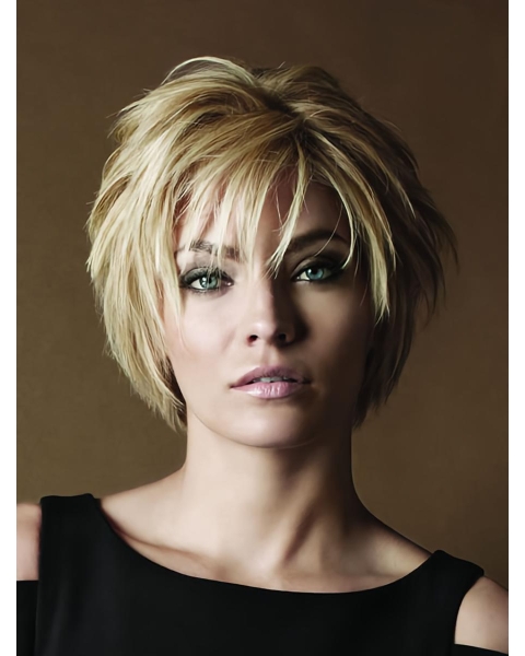 Unique Blonde Monofilament Short Full Lace Human Hair Women Wigs For Cancer