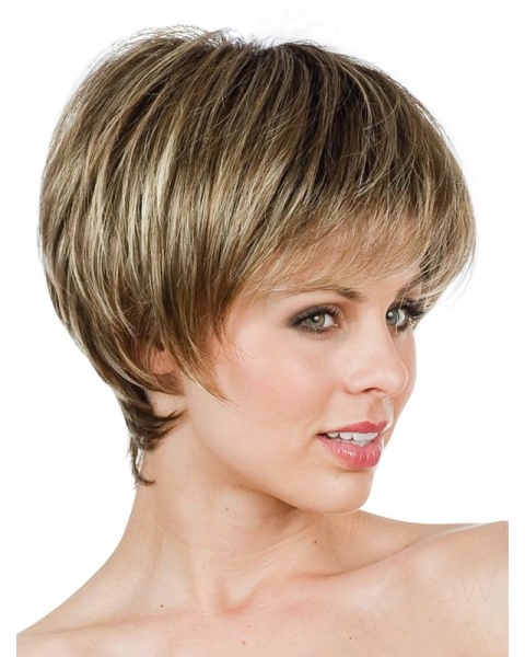 Preferential Lace Front Straight Short Petite Synthetic Women Wigs