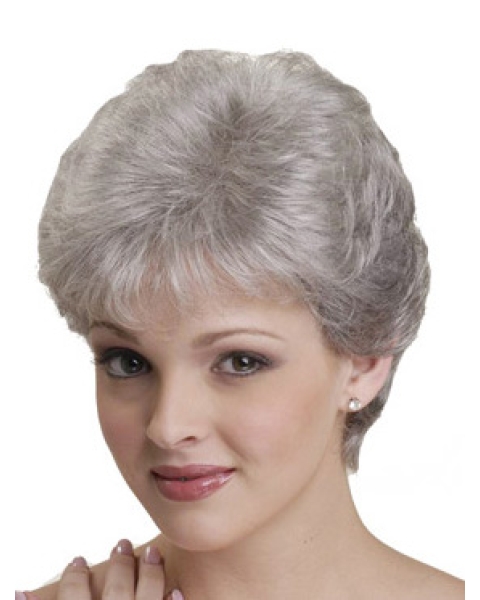 High Quality White Straight Short Capless  Classic Synthetic Women Wigs