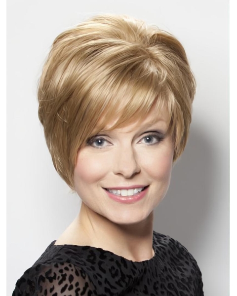 Blonde Straight Short Lace Front Synthetic Women Wigs