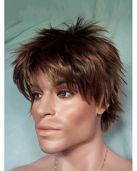 Cool Lace Front Straight Short Synthetic Men Wigs