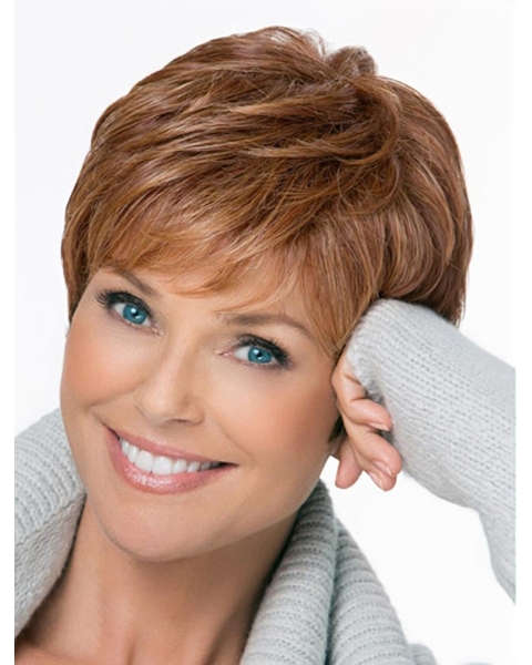 Brown Great Monofilament Straight Short Synthetic Women Wigs