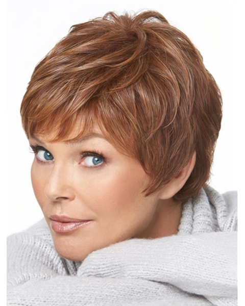 Brown Great Monofilament Straight Short Synthetic Women Wigs