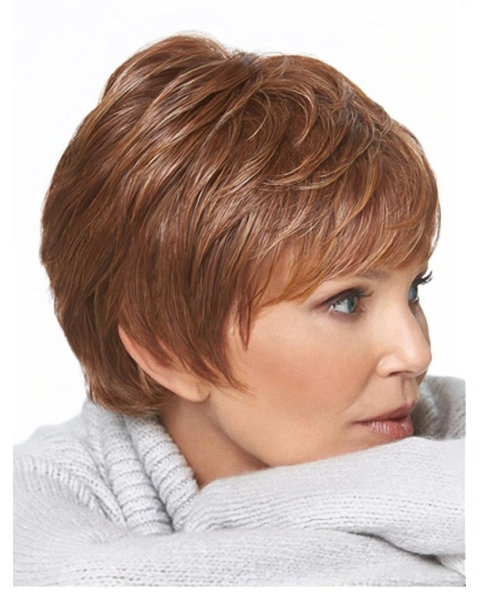 Brown Great Monofilament Straight Short Synthetic Women Wigs