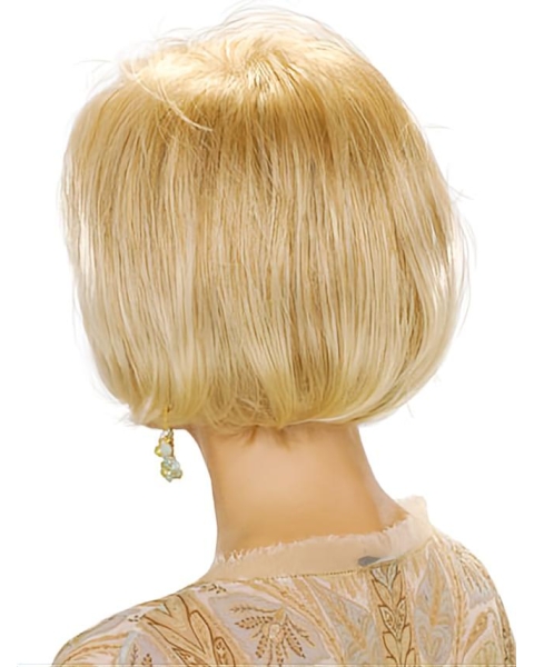 Trendy Blonde Straight Short Capless Classic Synthetic Women Wigs