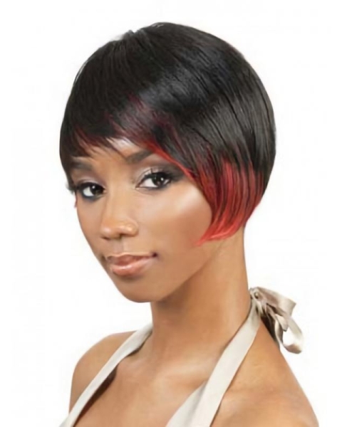 Black Straight Short Capless Synthetic Tempting Women Wigs