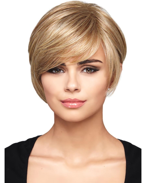 Impressive Blonde Straight Short Capless Synthetic Women Bob Wigs