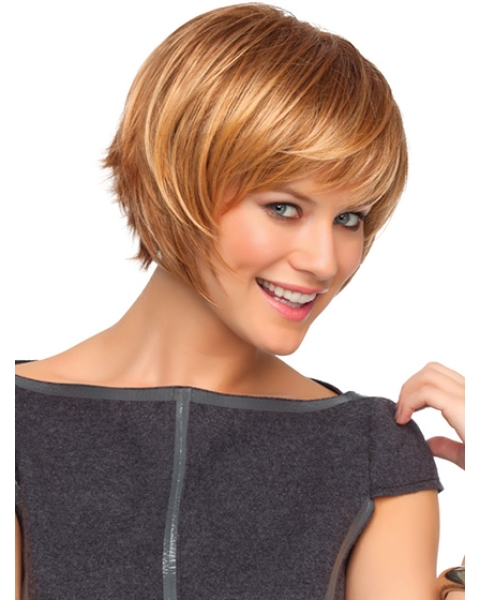 High Quality Auburn Straight Short Capless Synthetic Women Bob Wigs