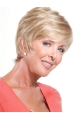 Monofilament Suitable Straight Short With Bangs Hand-Tied Synthetic Women Wigs