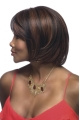 Traditiona Brown Straight Short Capless Synthetic Women African American Wigs