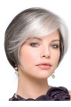 Soft Lace Front Short Synthetic Women Grey Wigs