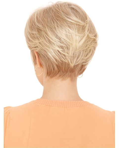 Blonde Straight Short Monofilament Synthetic Incredible Women Wigs For Cancer