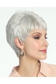 Cosy Straight Short Lace Front Synthetic Grey Women Wigs