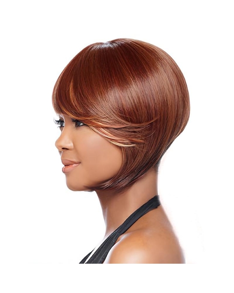 Gentle Auburn Straight Short Capless Synthetic African American Women Wigs